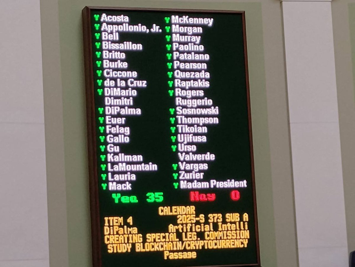 Andrew Begin (@agbegin) on Twitter photo ✅ PASSED unanimously in the RI Senate
Bill to study blockchain & cryptocurrency. (FWIW the text mentions bitcoin 16x)
Bravo to <a href="/RIBlockchain/">Rhode Island Blockchain Council</a> for pushing the conversation forward, and thanks to <a href="/SenLouDiPalma/">Lou DiPalma</a> for Leadership in the Senate AI & Innovation commitee. ✅ PASSED unanimously in the RI Senate
Bill to study blockchain & cryptocurrency. (FWIW the text mentions bitcoin 16x)
Bravo to <a href="/RIBlockchain/">Rhode Island Blockchain Council</a> for pushing the conversation forward, and thanks to <a href="/SenLouDiPalma/">Lou DiPalma</a> for Leadership in the Senate AI & Innovation commitee.