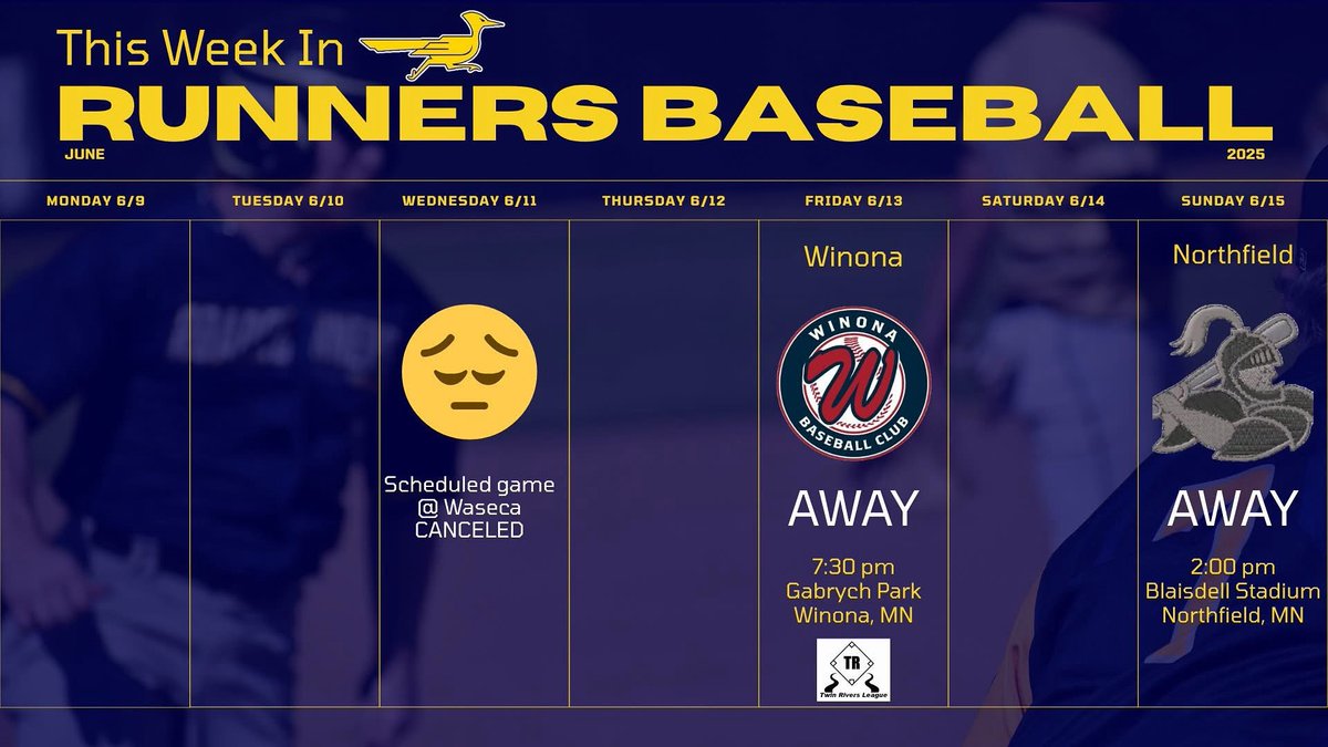 We’ll run it back in 2026 with our friends in Waseca.

Hopefully the weather forecast changes &amp; we can head to the banks of the Mississippi Friday.

All that’s for sure is… get to Northfield for some Father’s Day action!

#beepbeep #twirb