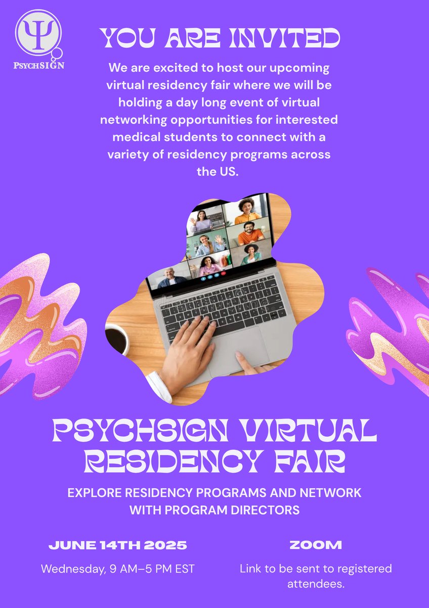 Join us this Saturday for our Virtual Residency Fair 💜 Sign up here: rb.gy/uuqvpz