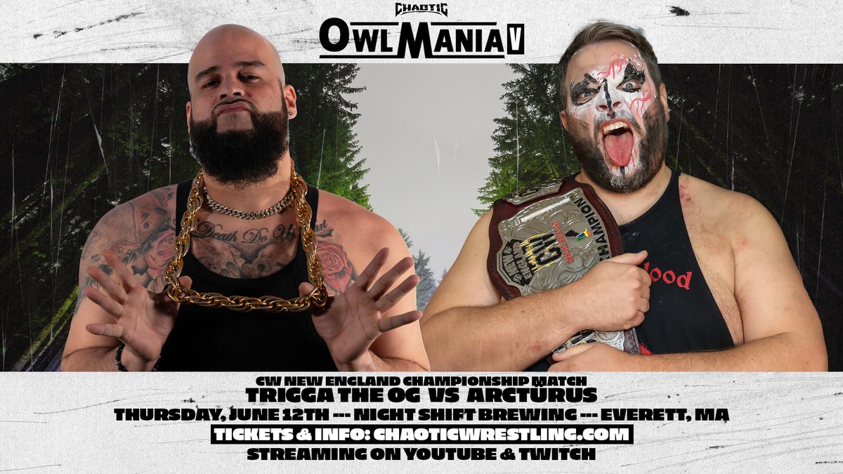 2 MORE ANNOUNCEMENTS! 

Anthony Greene will be in action!
+
NE Championship Match: ARCTÜRUS vs Trigga The OG

THIS THURSDAY
Everett, MA
@ Night Shift Brewing

**SOLD OUT** (working on opening up some more tickets!)