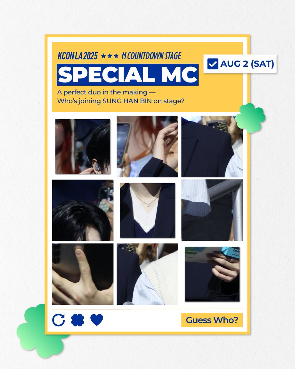 kconusa's tweet image. [#KCONLA2025] Can you guess the SPECIAL MC? 👀

Find out who the daily Special MCs are 
— revealed in just 24 hours ⏰!

Get ready for an epic duo 😉

-
► Get your Ticket Now! 
🔗 axs.com/kcon2025 

📌 Ticket Info 
🔗 mnetplus.onelink.me/TRa8/cjn7pl38 

🎟️ KCON EXPRESS / FAST PASS…