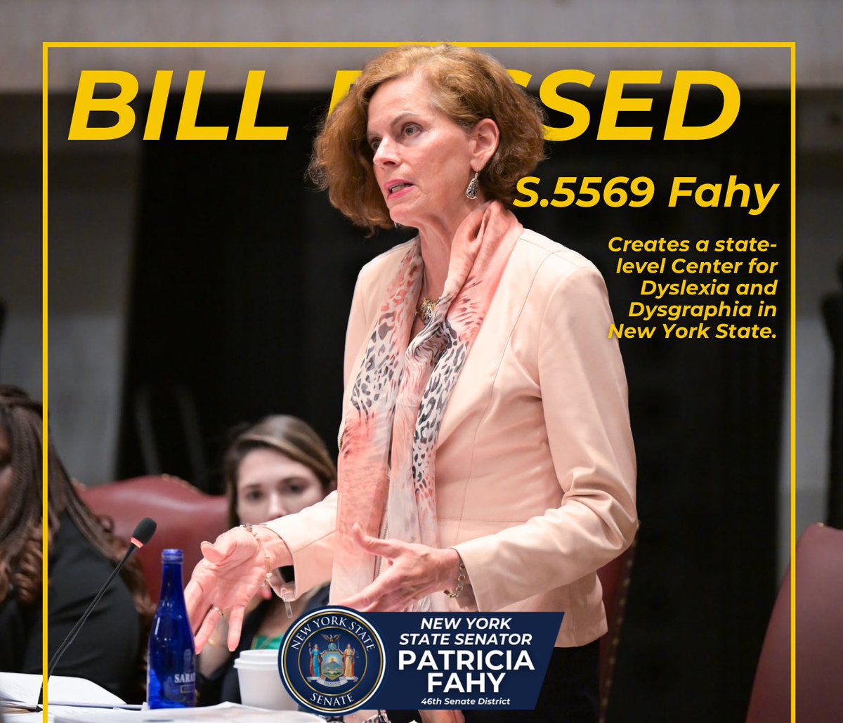 📖 Roughly 1 in 5 children in New York State struggle with dyslexia, yet for far too long, New York has lacked a consistent, evidence-based approach to identifying and supporting these students.

This legislation, just passed by the Senate, is not just creating a Center for