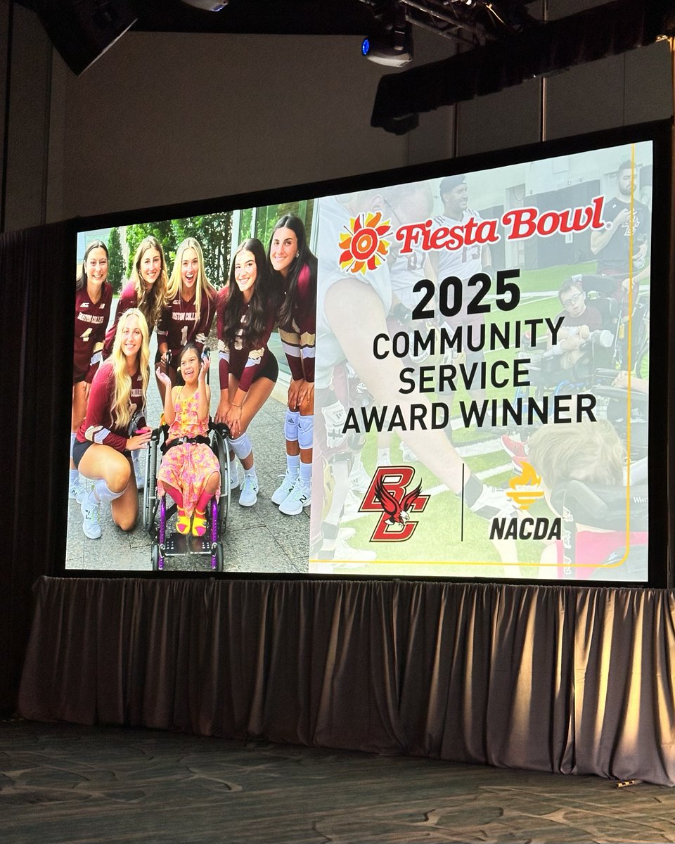 Congratulations <a href="/BCEagles/">Boston College Eagles</a> on receiving the 2025 Community Service Award!

In partnership with <a href="/NACDA/">NACDA</a>, we're proud to recognize Boston College for its commitment to volunteerism and community service.

This year, BC student-athletes completed nearly 25,000 hours of service and