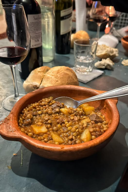 Noche fría: Guiso de lentejas.❤️