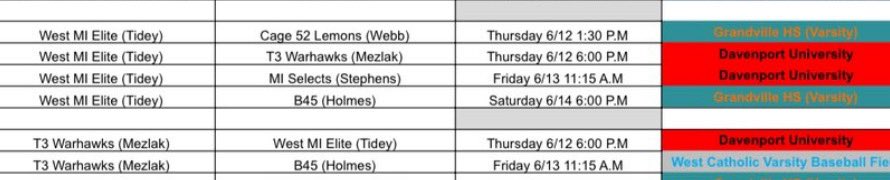 Coleton VanderPloeg (@coletonvanderp4) on Twitter photo I will be pitching at 11:15 on Friday vs MI Selects at Davenport University <a href="/ExposedatGrands/">Exposure at the Grands</a>
<a href="/PrepBaseballMI/">Prep Baseball Michigan</a> <a href="/PrepBaseMIScout/">Prep Baseball Michigan Scouting Coverage</a> I will be pitching at 11:15 on Friday vs MI Selects at Davenport University <a href="/ExposedatGrands/">Exposure at the Grands</a>
<a href="/PrepBaseballMI/">Prep Baseball Michigan</a> <a href="/PrepBaseMIScout/">Prep Baseball Michigan Scouting Coverage</a>