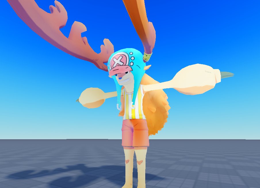 DevelopingClown's tweet image. in game shading still need to weight paint #roblox #robloxdev #render #blender #chopper #onepiece #developingclown