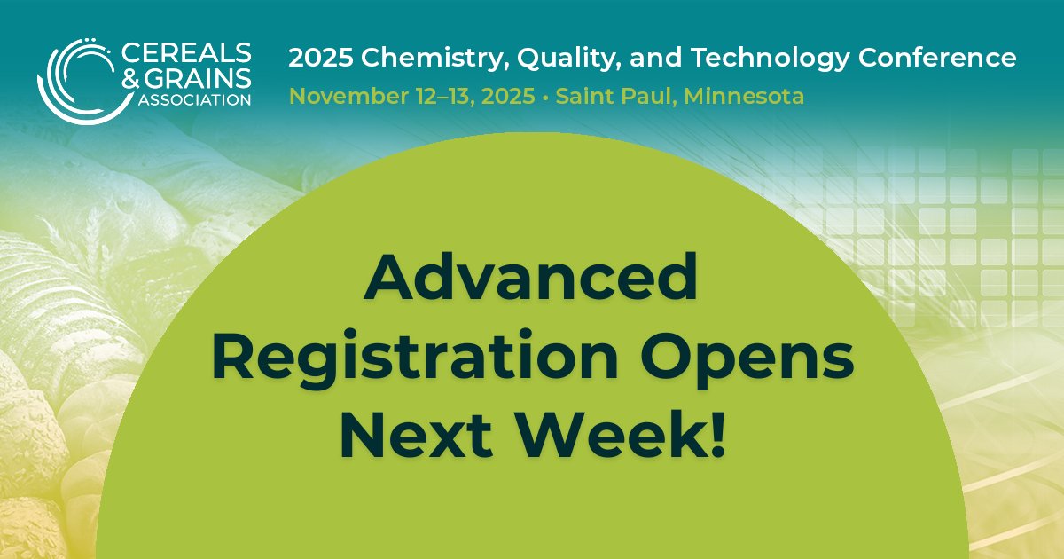 cerealsgrains's tweet image. The #cerealsgrainsconference returns Nov 12–13 in Saint Paul, MN. Advance registration opens next week! Stay tuned for details so you can lock in your best rate: bit.ly/44wKsM3

 #technicalconference #AACCapprovedmethodsofanalysis