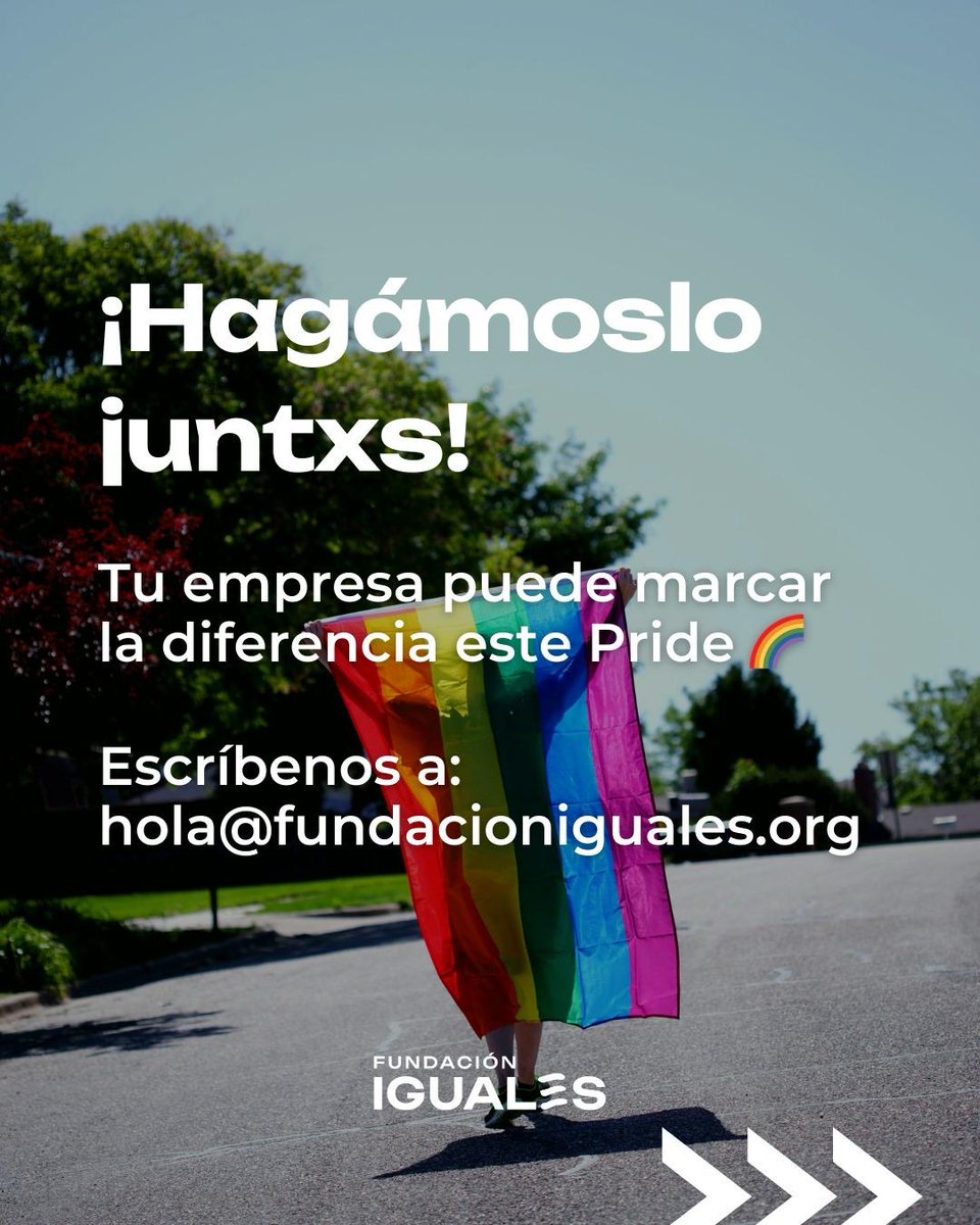 🏳️‍🌈 ¡Es momento de que tu empresa dé el paso hacia una verdadera inclusión!

📩 Escríbenos a hola@fundacioniguales.org para más información sobre nuestras jornadas de sensibilización y asesorías en diversidad.

Etiqueta a esa empresa que debe comenzar este camino hoy. 👇🏼