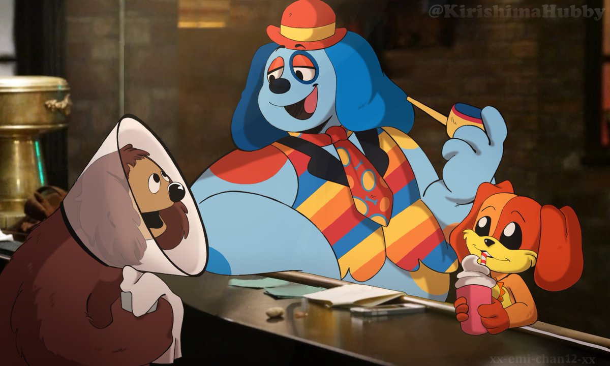 KirishimaHubby's tweet image. Crossover_A Break at Rowlf's Tavern 🐾
#ArtistOnTwitter #welcomehome #barnabyBbeagle #PoppyPlaytime #dogday #crossover #whtwt #fanart
#Rowlfthedog #themuppets