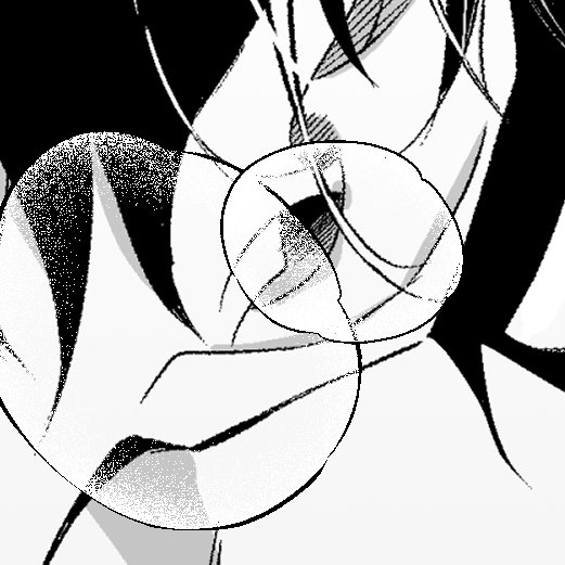 ㅤ
⦁ 뱉어내는 숨결 가케아미

⦁ 吐息　中白かけあみ

⦁ Sigh Nakahiro cross-hatching

by  rendou
ㅤ
assets.clip-studio.com/ja-jp/detail?i…