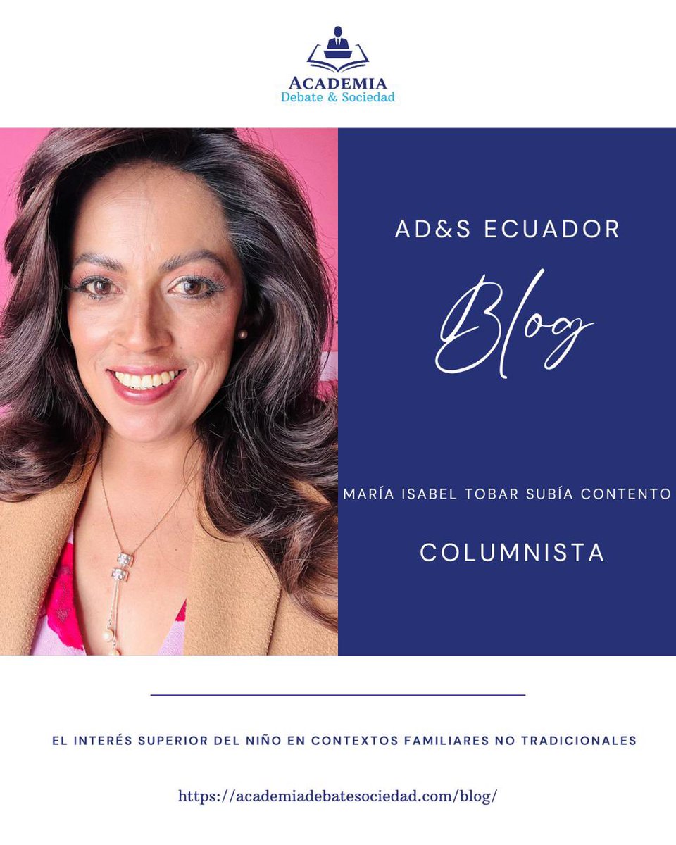 Academia_Debate_Sociedad (@academia_ds) on Twitter photo 📝 Nuevo en el blog de <a href="/academia_ds/">Academia_Debate_Sociedad</a> :
María Isabel Tobar Subía Contento analiza
📖 El interés superior del niño en contextos familiares no tradicionales
📌 Lee el artículo completo aquí:
academiadebatesociedad.com/el-interes-sup…
#DerechosDeLaNiñez #ADySEcuador 📝 Nuevo en el blog de <a href="/academia_ds/">Academia_Debate_Sociedad</a> :
María Isabel Tobar Subía Contento analiza
📖 El interés superior del niño en contextos familiares no tradicionales
📌 Lee el artículo completo aquí:
academiadebatesociedad.com/el-interes-sup…
#DerechosDeLaNiñez #ADySEcuador