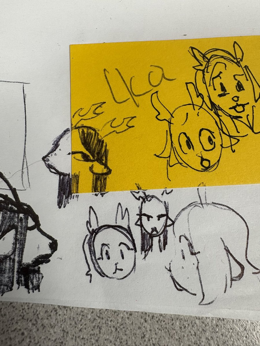 Tinstarbby's tweet image. My Dess interpretations
The first 2 doodles I drew way before CH 3 and 4 so I had no idea Carol has pointy horns but I’m so glad it worked out My hc for Dess is she at first was forced to try to fit a “perfect” daughter look but obv it didn’t last long
#DELTARUNE