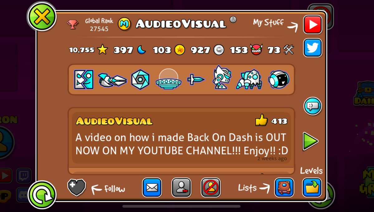 JUST IN: ⚠️

AudieoVisual is now an official GD MODERATOR, following the completion of his newest level “big feet” 🔥🎉

Who would’ve guessed RobTop liked feet so much!? 👀
