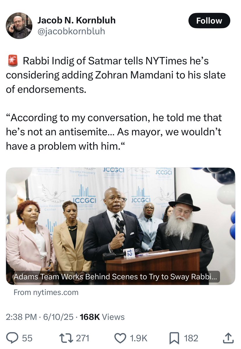 Unbelievable. Also, notice how anti-Israel hater Zohran Mamdani is now meeting with Jewish leaders, but still not Indian and Hindu leaders. So many wealthy Hindus in NYC with zero political influence.