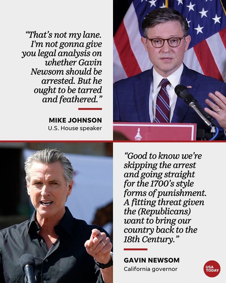 Gavin Newsom just owned Mike Johnson.