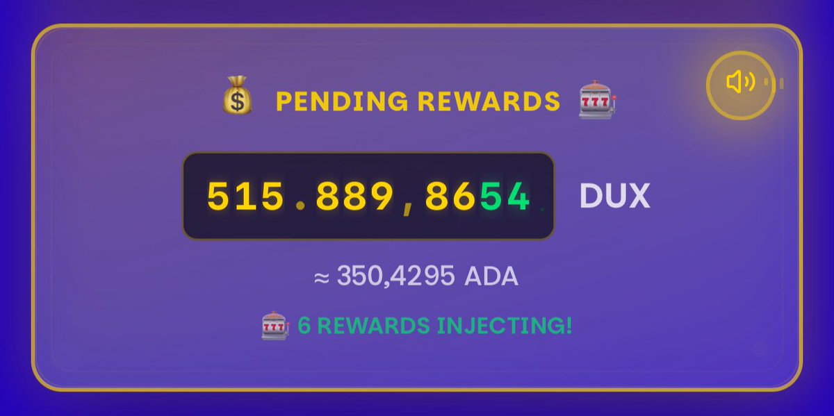 I never had such a fun staking experience 

$DUX staking is auch a game changer

350 ADA in less than 5 days…

#Cardano