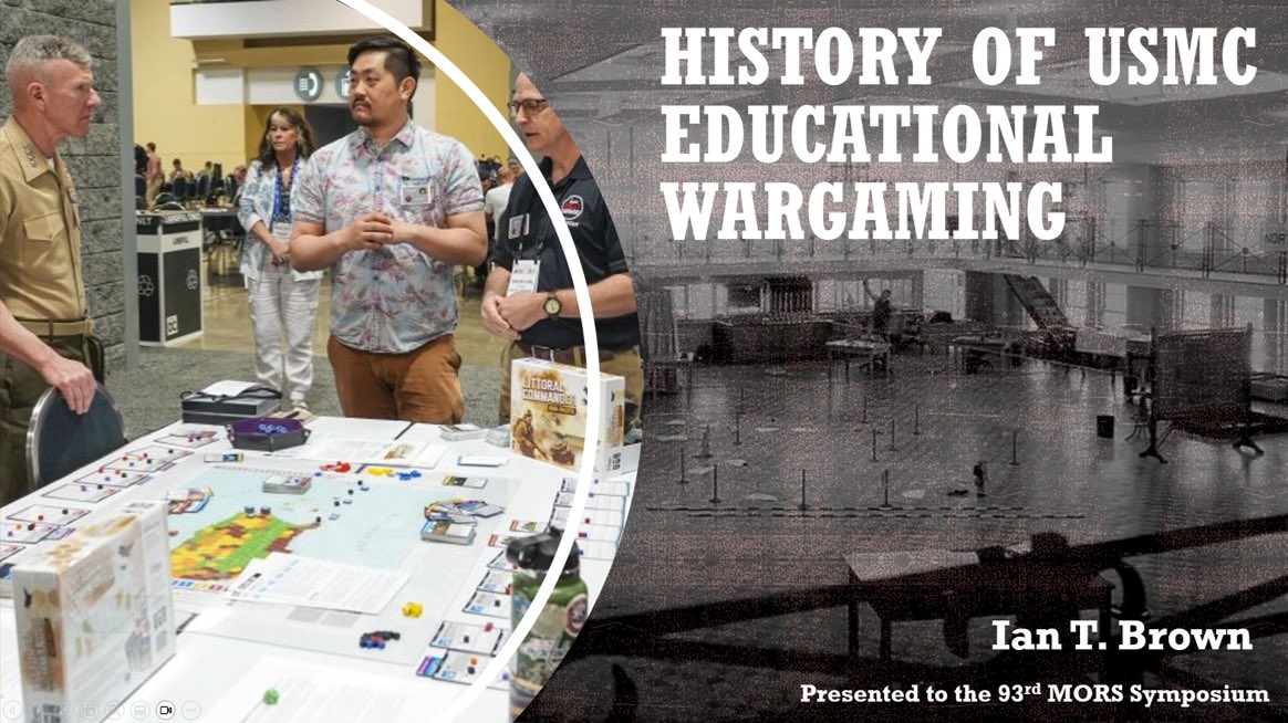 First day of <a href="/morsanalytics/">Military OR Society</a> presentations done—love how discussions of #generativeAI get spicy. Up tomorrow: a brief history of educational #wargaming in the #USMC:
<a href="/Group_W_Inc/">Group W</a>