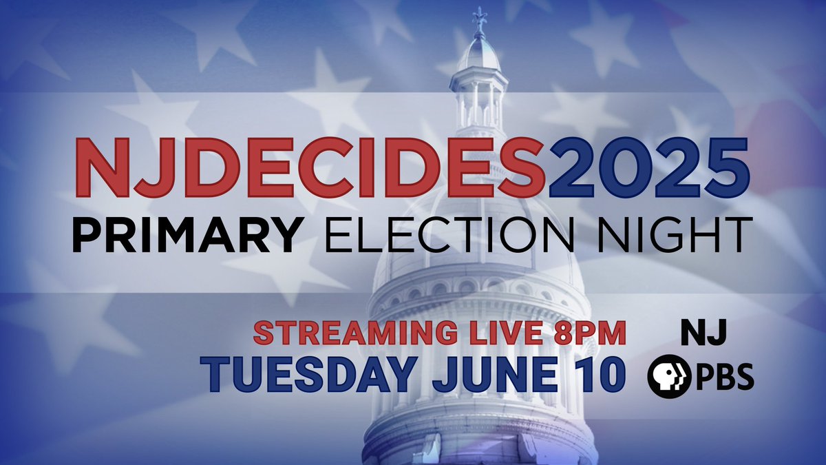 We're LIVE! Tune in to our special primary election night broadcast for race results, expert analysis and reactions from campaigns around the state. <a href="/MyNJPBS/">NJ PBS</a> 

Watch: ow.ly/ZL3l50W7tjI