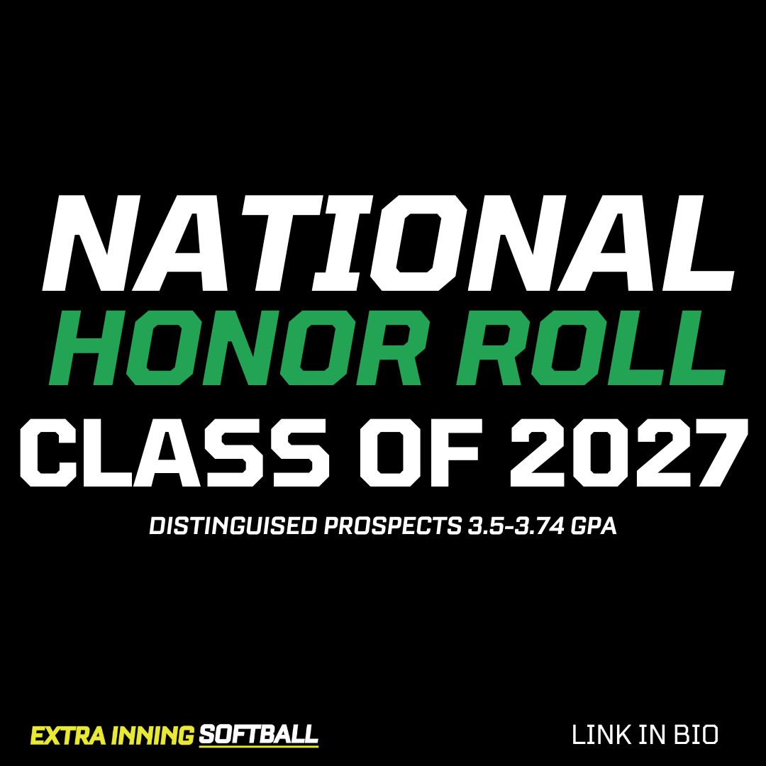 ExtraInningSB's tweet image. 🎓 Class of 2027 Distinguished Prospects are in! 💥 3.5–3.74 GPA + softball talent—see who made the list 👇
Read HERE ➡️ loom.ly/Az2eyvc
#HonorRoll #ClassOf2027 #ExtraInningSoftball #StudentAthletes