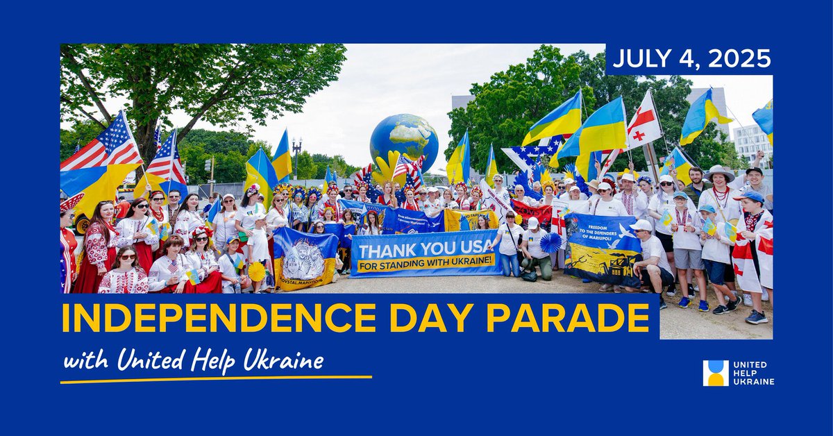 United Help Ukraine ๐บ๐ฆ (@unitedhelpua) on Twitter photo ๐บ๐ธ Join United Help Ukraine at the 2025 National Independence Day Parade! ๐บ๐ฆ
 ๐
 July 4, 2025 | ๐ Washington, DC
United Help Ukraine is proud to once again represent Ukraine in the National Independence Day Parade in DC โ raising awareness, thanking the American people, and ๐บ๐ธ Join United Help Ukraine at the 2025 National Independence Day Parade! ๐บ๐ฆ
 ๐
 July 4, 2025 | ๐ Washington, DC
United Help Ukraine is proud to once again represent Ukraine in the National Independence Day Parade in DC โ raising awareness, thanking the American people, and