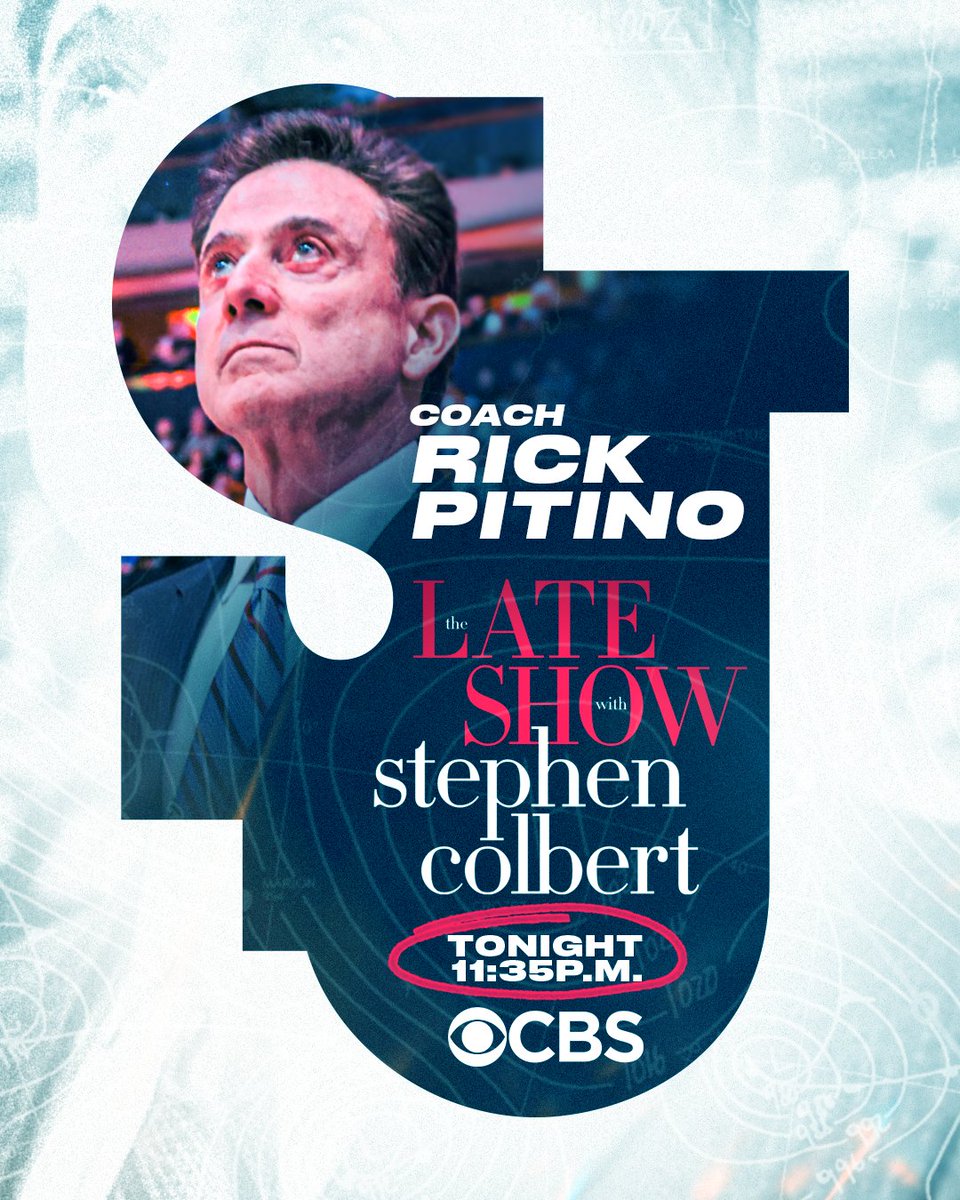 St. John's Men’s Basketball (@stjohnsbball) on Twitter photo Catch Coach Pitino tonight on <a href="/colbertlateshow/">The Late Show</a>! 🌙
📺: cbs.com/shows/the-late…
🗞️: bit.ly/3Hxlin1 Catch Coach Pitino tonight on <a href="/colbertlateshow/">The Late Show</a>! 🌙
📺: cbs.com/shows/the-late…
🗞️: bit.ly/3Hxlin1