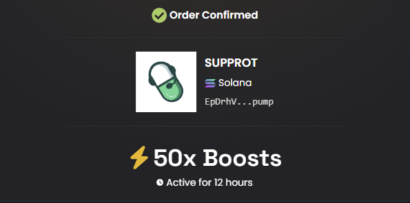 pumpfunsupprot's tweet photo. Boosted $SUPPROT 50x on DEX⚡ 

https://t.co/AQjzLuArjn https://t.co/cqxbKNEPP7