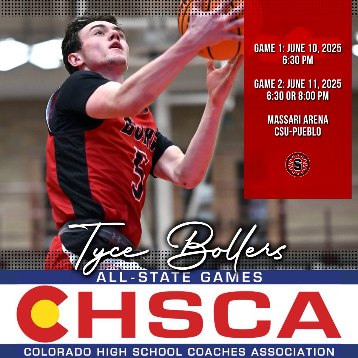 Strasburg Basketball (@burghoops) on Twitter photo Our guy <a href="/T_bollers5/">Tyce Bollers</a> will be playing in the <a href="/CHSCA/">Colorado HS Coaches</a> All-State games tonight and tomorrow night! CSU Pueblo is a great place to showcase one of the best seniors in the state.
Different Here. #BurgHoops #CHSCA #Showcase Our guy <a href="/T_bollers5/">Tyce Bollers</a> will be playing in the <a href="/CHSCA/">Colorado HS Coaches</a> All-State games tonight and tomorrow night! CSU Pueblo is a great place to showcase one of the best seniors in the state.
Different Here. #BurgHoops #CHSCA #Showcase