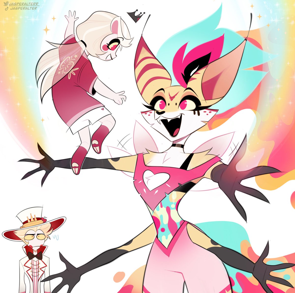 jasperalterr's tweet image. I think they’d get along!
🍎🐝
#hazbinhotel #HelluvaBoss #beelzebub #CharlieMorningstar