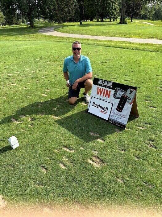 HoleInOneIntl's tweet image. Winning Wednesday - Congratulations to Darrin P. who recently won a Bushnell Range Finder during the Warren Sutton Memorial Golf Tournament. Darrin won his prize when he aced the 145-yard Hole 2 with a 9 iron.