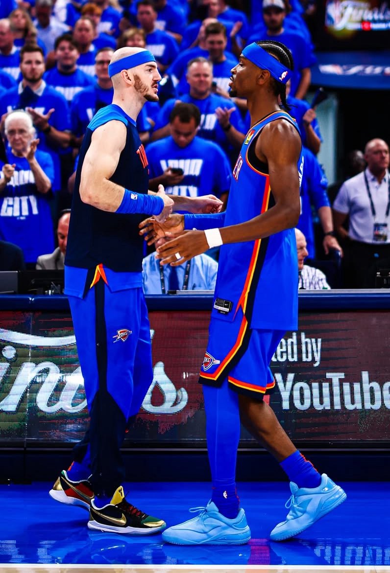 The Thunder play playoff basketball today