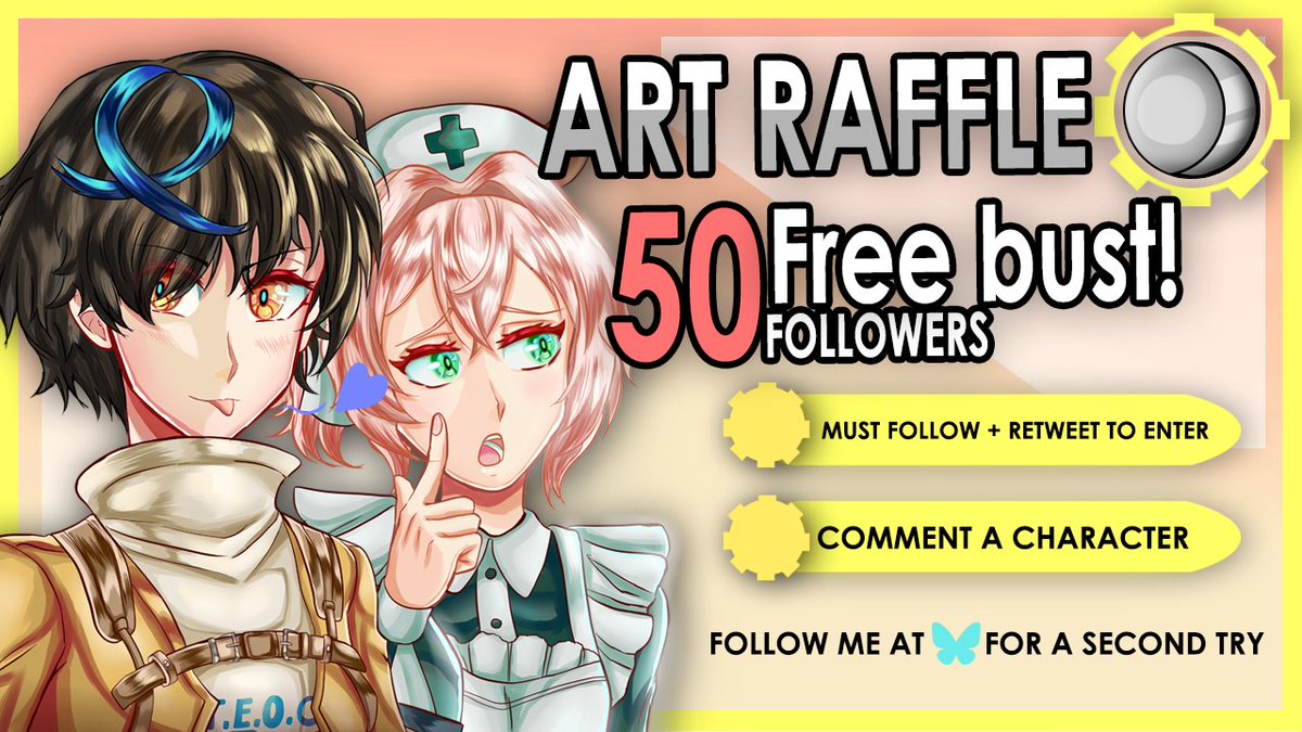 MoonlightGuyEh's tweet image. -ART RAFFLE-
Thanks for 50 followers!
Comment a character, follow and retweet to enter!
Ends 10/08/25