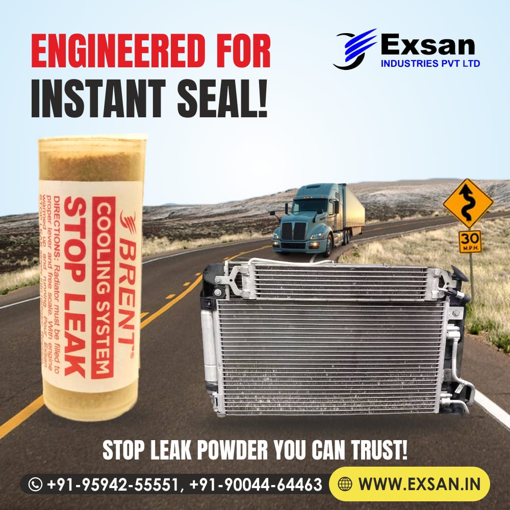 🚗 Tiny leak? Big trouble. Quick fix? Exsan Radiator Stop Leak Powder!
✅ Seals pinhole leaks fast
🛑 Prevents overheating
💧 Compatible with all coolants
📍 Factory Walk-Through bit.ly/3TgxmM1 | 📲 +91 95942 55551