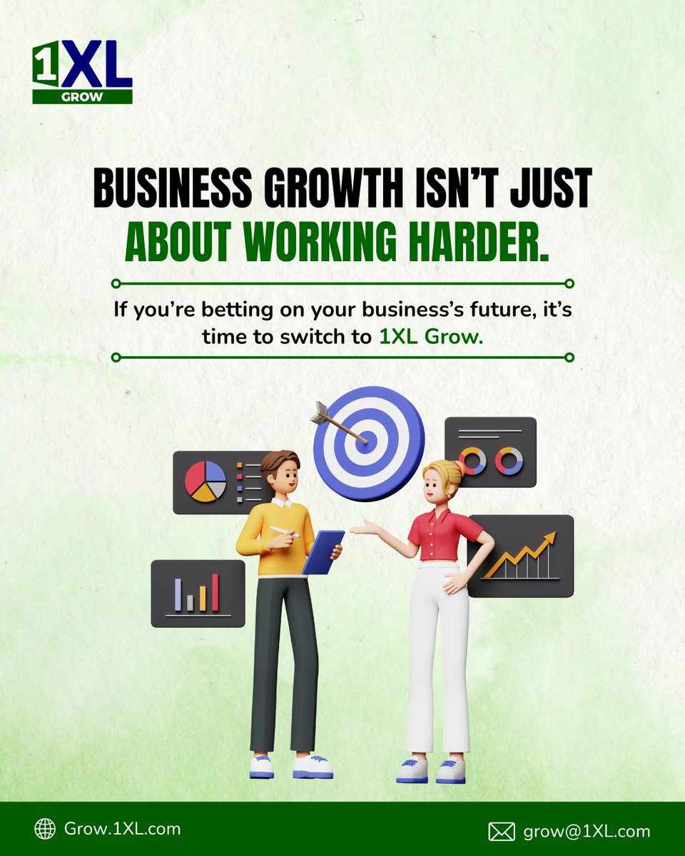 1XLGrow's tweet photo. Business growth isn’t about working harder. It’s about working smarter. 1XL Grow helps you do both with risk-free funding and expert strategies. Let’s get started!

🌐 https://t.co/UIWbtc6Wsd
 📩 grow@1XL.com

.
.
#Growth #Business #Strategy #SmartWork #Success #Leadership https://t.co/JB8CpF357e