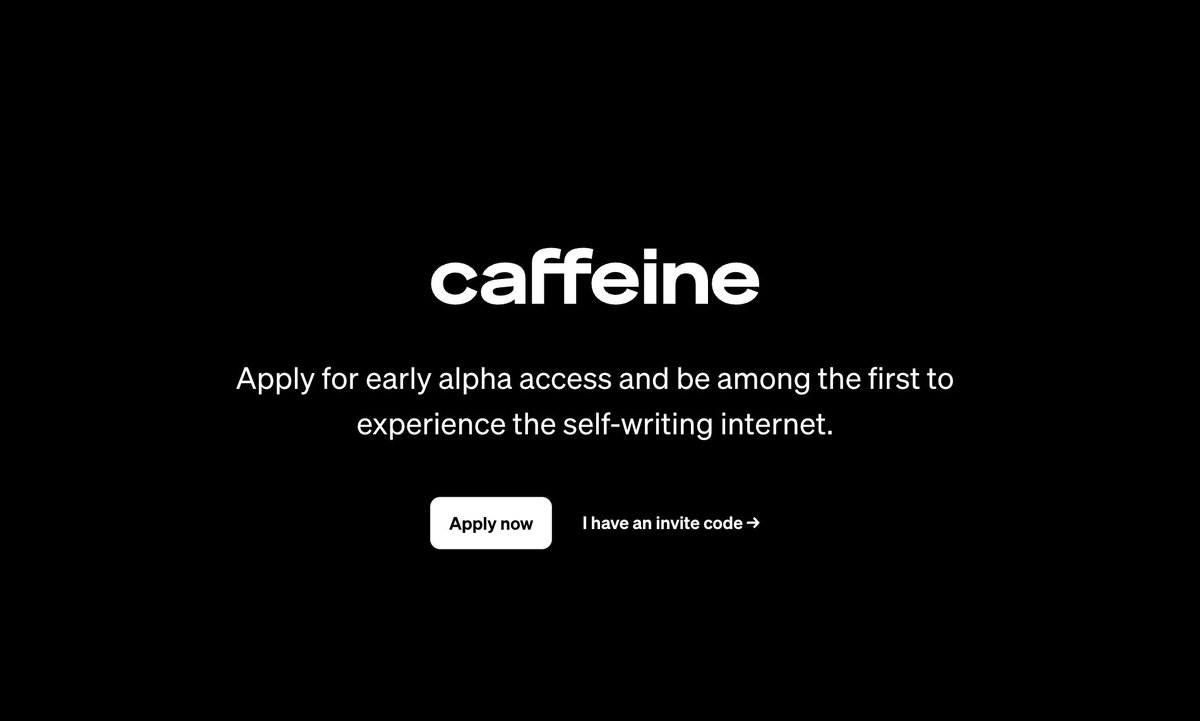 $ICP #caffeine 
Caffeine早く触ってみたいのにコードが届かない。
<a href="/caffeineai/">caffeine</a>