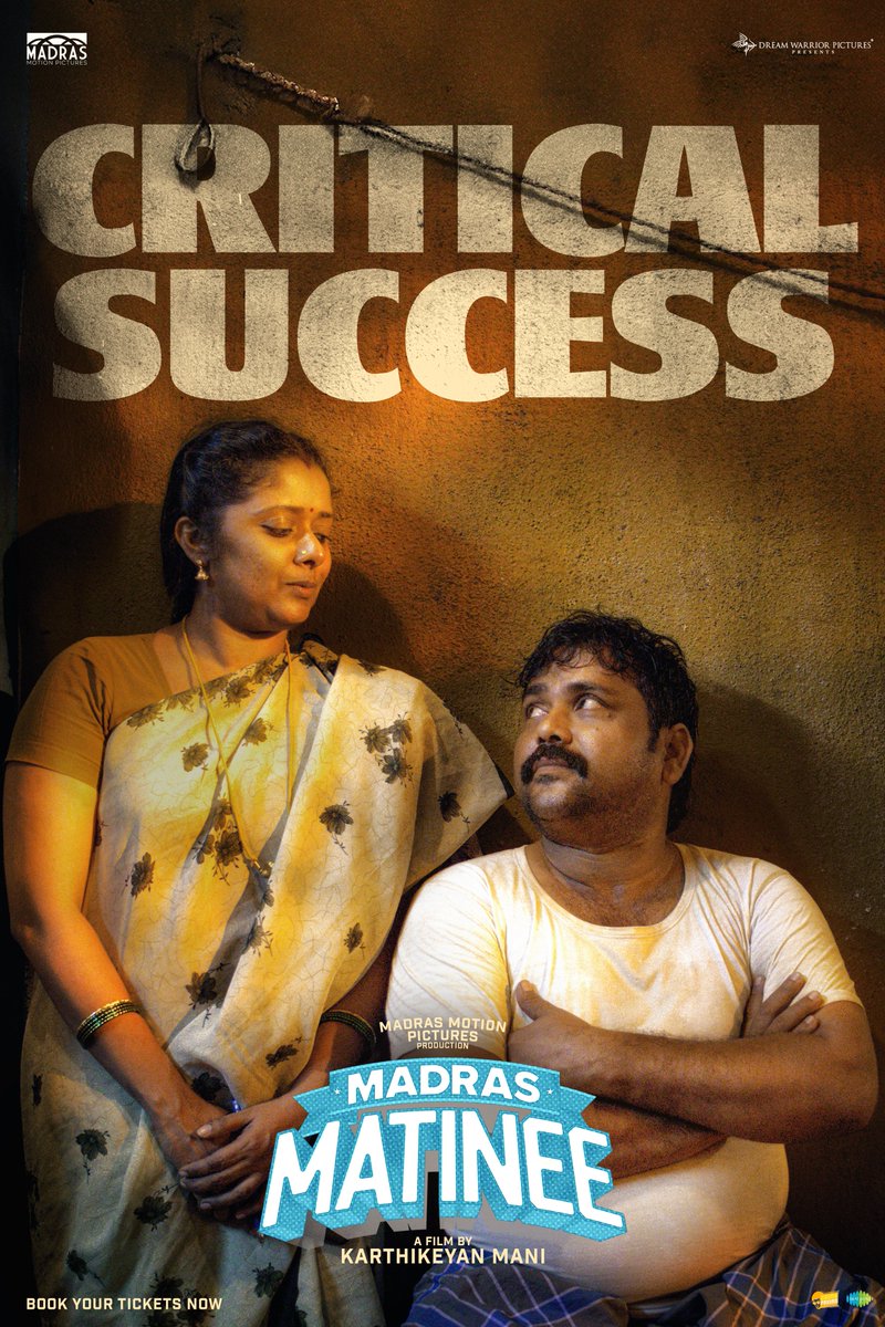 Madras Motion Pictures (@madrasmotionpic) on Twitter photo #MadrasMatinee – A Critical Success!
Housefull shows, increased screen counts and a growing wave of love from the audience! 🎬🔥❤️
Book your tickets 🎟️ now and watch it in theatres near you.
<a href="/keyanmk/">keyanmk</a> - directorial 💫
@dreamwarriorpic <a href="/saregamasouth/">Saregama South</a>
<a href="/kaaliactor/">Kaali Venkat</a> <a href="/Roshni_offl/">Roshni Haripriyan</a> #MadrasMatinee – A Critical Success!
Housefull shows, increased screen counts and a growing wave of love from the audience! 🎬🔥❤️
Book your tickets 🎟️ now and watch it in theatres near you.
<a href="/keyanmk/">keyanmk</a> - directorial 💫
@dreamwarriorpic <a href="/saregamasouth/">Saregama South</a>
<a href="/kaaliactor/">Kaali Venkat</a> <a href="/Roshni_offl/">Roshni Haripriyan</a>