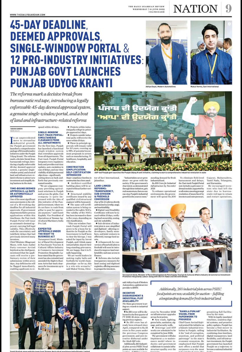 Tarunpreet Singh Sond (@tarunpreetsond) on Twitter photo Kudos, Big Day for Industry of Punjab, Congo to Industrialist's
Thanks to Our Top Leadership <a href="/ArvindKejriwal/">Arvind Kejriwal</a> <a href="/BhagwantMann/">Bhagwant Mann</a> <a href="/msisodia/">Manish Sisodia</a> <a href="/SatyendarJain/">Satyendar Jain</a>
The AAP Govt. is the only Govt. in India that does what it says. โ๏ธ Kudos, Big Day for Industry of Punjab, Congo to Industrialist's
Thanks to Our Top Leadership <a href="/ArvindKejriwal/">Arvind Kejriwal</a> <a href="/BhagwantMann/">Bhagwant Mann</a> <a href="/msisodia/">Manish Sisodia</a> <a href="/SatyendarJain/">Satyendar Jain</a>
The AAP Govt. is the only Govt. in India that does what it says. โ๏ธ