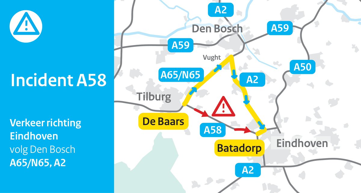 Ongeval met twee vrachtwagens op A58 bij Oirschot