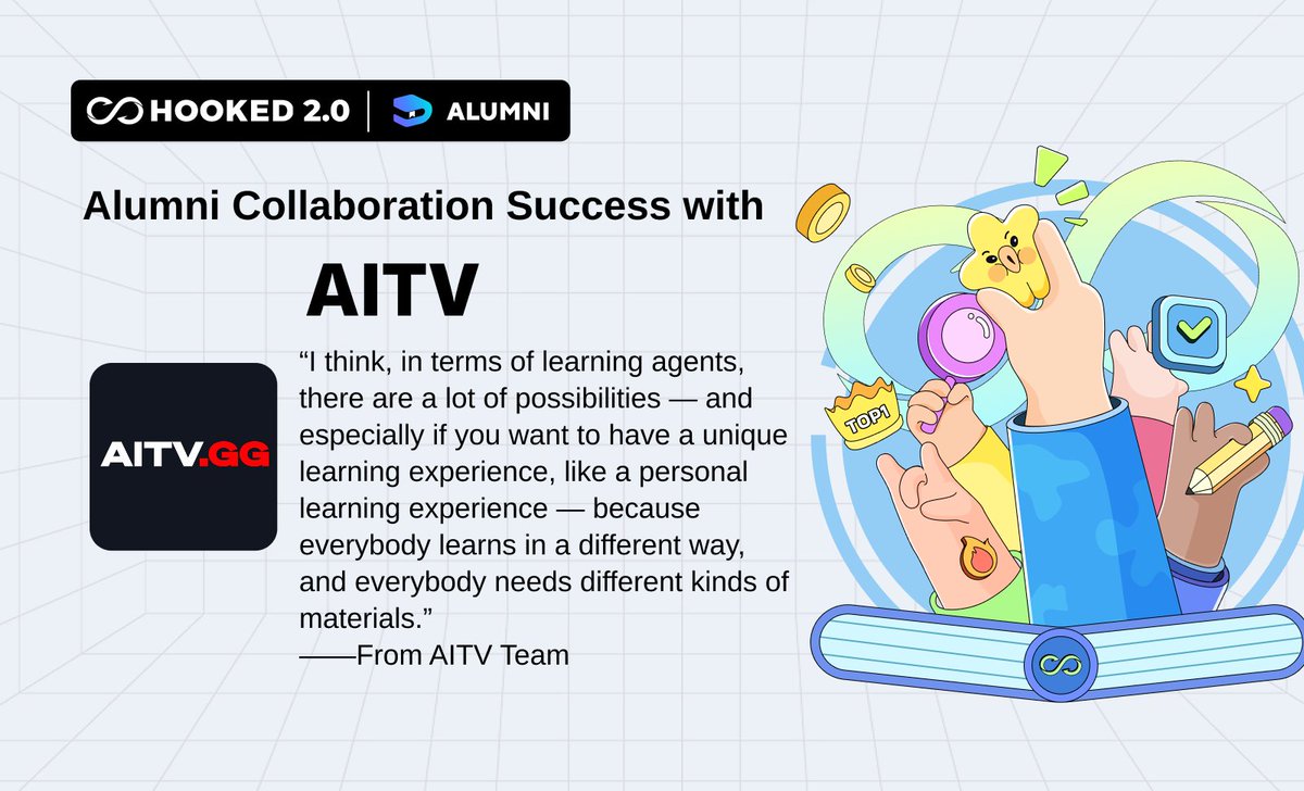 #HookedAlumni #Hookedfrens

🌟 The Hooked Alumni system continues to break new ground with pioneering partners powered by Web3 innovation! <a href="/aitvgg/">【 AITV 】</a> 

“I think, in terms of learning agents, there are a lot of possibilities — and especially if you want to have a unique learning