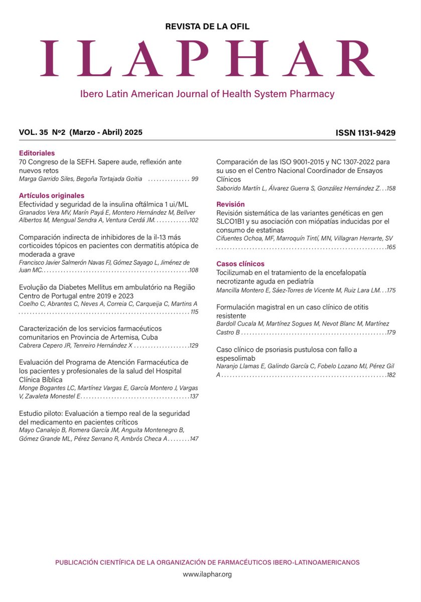 Ilaphar / Revista de la OFIL (@ilaphar) on Twitter photo Ya disponible el nuevo número de <a href="/ilaphar/">Ilaphar / Revista de la OFIL</a> Revista de la OFIL ilaphar.org Ya disponible el nuevo número de <a href="/ilaphar/">Ilaphar / Revista de la OFIL</a> Revista de la OFIL ilaphar.org