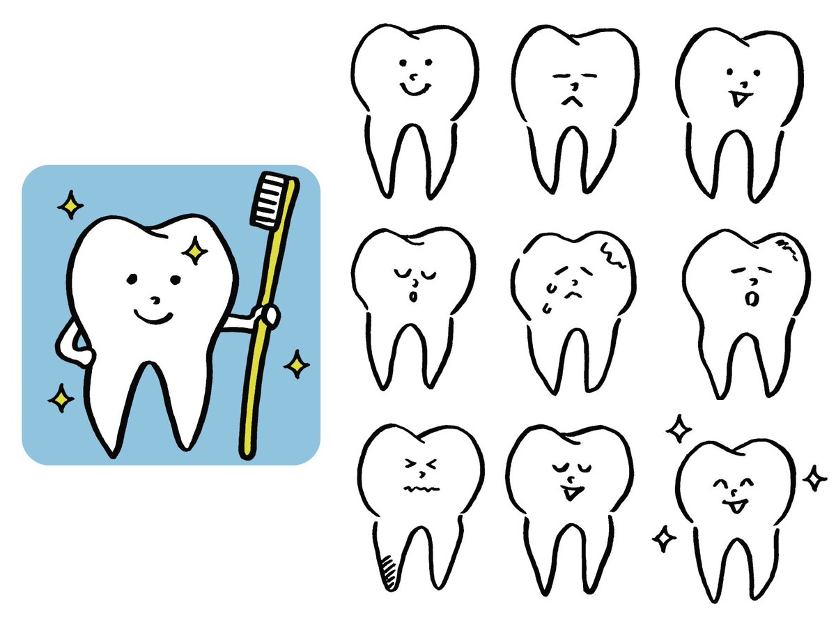 versographic's tweet image. 【イラストの仕事】
以前、歯科医療の書籍のカバーイラストで残念ながら未採用になったイラストが発掘されました（笑）。かわいくてユニークなデンタルくんを書籍や歯医者さんのイメージキャラクターでぜひ使ってください。#イラスト #イラストレーション #歯と口の健康週間 #歯の健康習慣