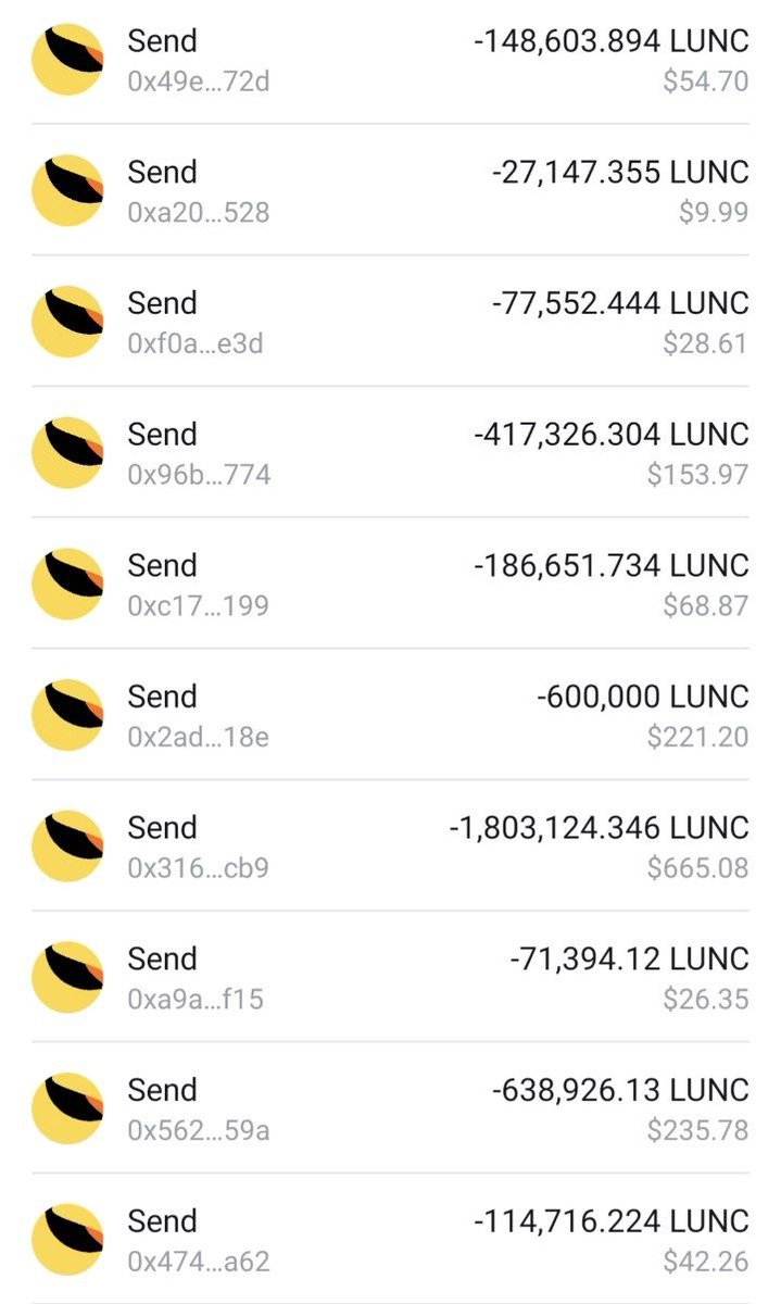 You’ll receive 50000000000

50000000000 $LUNC (6,000 USDT) each to the first 4900 people who follows and retweets pinned 📌 post 

You Must be joining: t.me/Pepe0nfire

 Drop your $LUNC address 👇