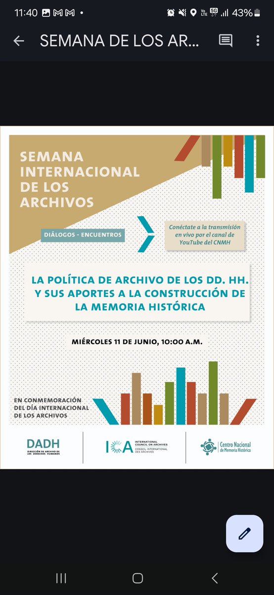 laprofeadela's tweet photo. Politica de Archivo como dispositivo para la construcción de la memoria historica en @CentroMemoriaH
 Lxs esperamos en
https://t.co/udrSKvahl3 
O en Facebook
https://t.co/OzB1LnVfyw
Consulta nuestra programación: 
https://t.co/1flHLBD0mm
#IAW2025 #ArchivosAccesibles https://t.co/PiPXnyUiTu