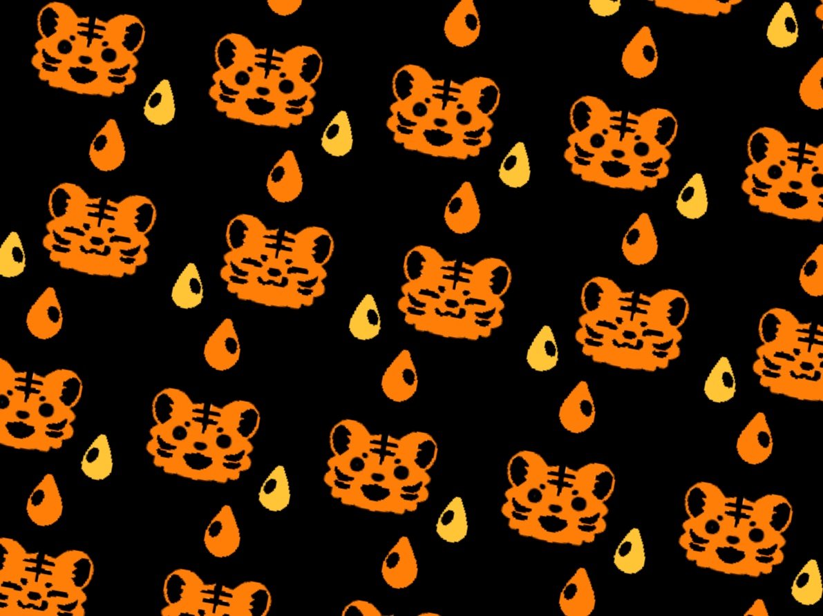 LUZmofiiyo_mofu's tweet image. 最近課題で描いているみかんトラちゃん🍊