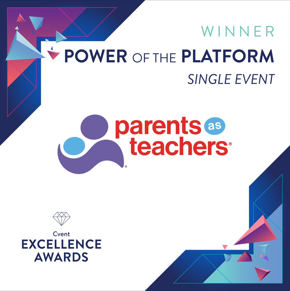 CventCONNECT's tweet image. One well-run event. Clear goals. Tangible outcomes.
@NatlPAT builds strong communities, thriving families and children who are healthy, safe, and learning.
They’re also building strong, thriving events! Congratulations! 🤩
#CventExcellenceAwards #CventCONNECT