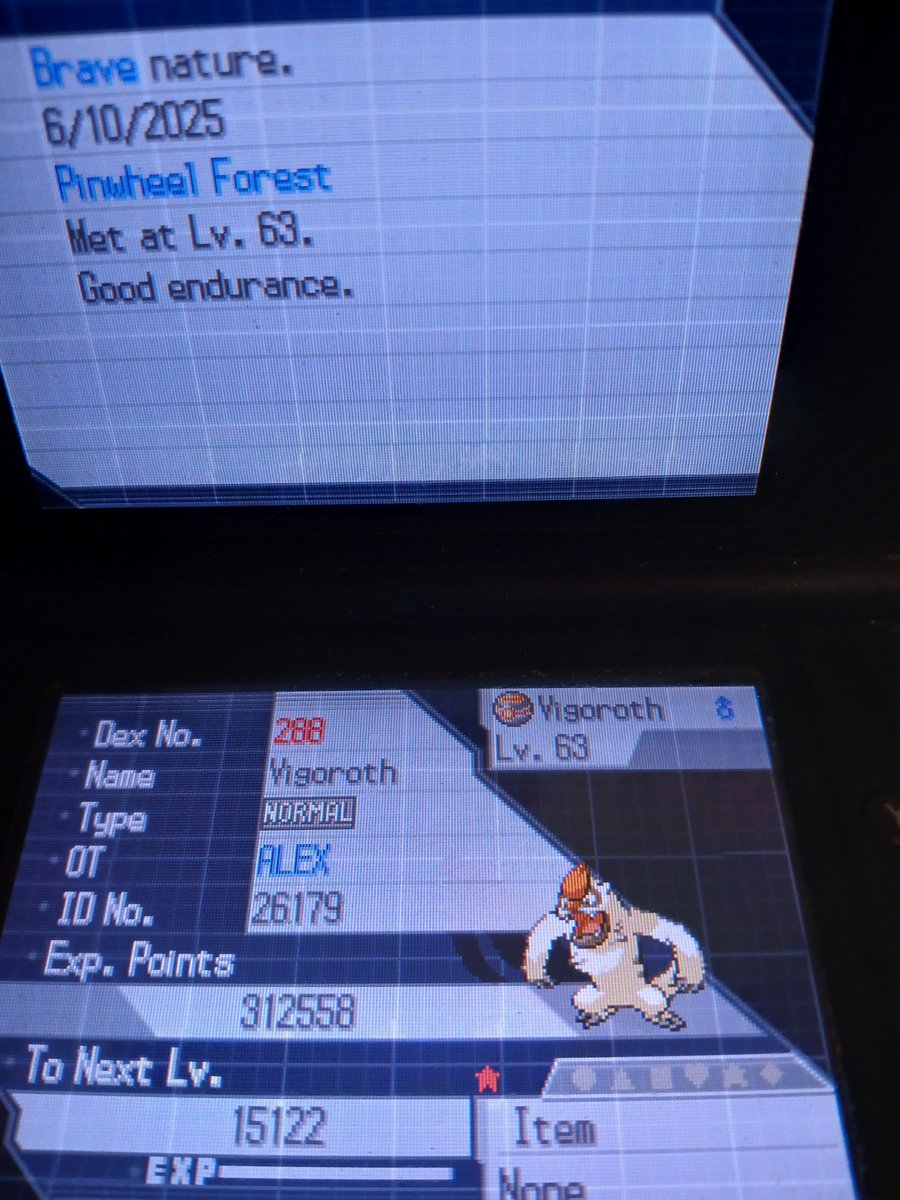 Shiny Vigoroth in Black 2 after 11,369 REs!! Really cool find was not expecting to get one of these lol pretty cool