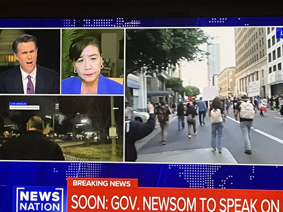 toddforsythe's tweet photo. Watching @LelandVittert react to a congresswoman’s illogic response to LA riots is priceless.  Kinda sums it up. #LARiots https://t.co/BwbGAZsaPe