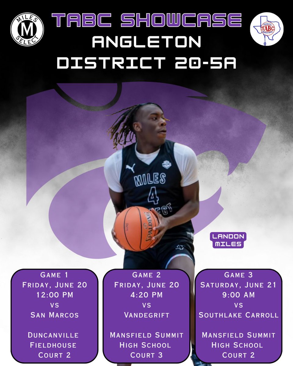 Miles Select (@milesselect) on Twitter photo Good luck to Landon Miles heading to #TABC next weekend!
<a href="/thelandonmiles/">Landon Miles</a> <a href="/AngletonAth/">Angleton Wildcat Athletics</a> Good luck to Landon Miles heading to #TABC next weekend!
<a href="/thelandonmiles/">Landon Miles</a> <a href="/AngletonAth/">Angleton Wildcat Athletics</a>