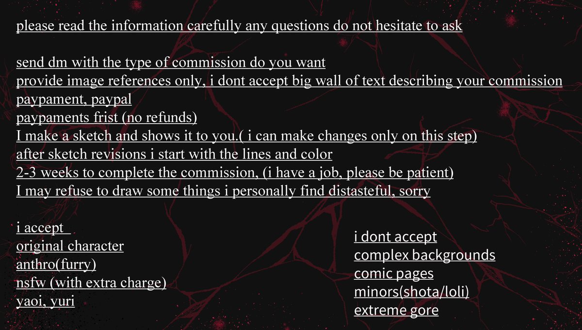 commission prices
paypament: paypal
#Commission #commissionsopen