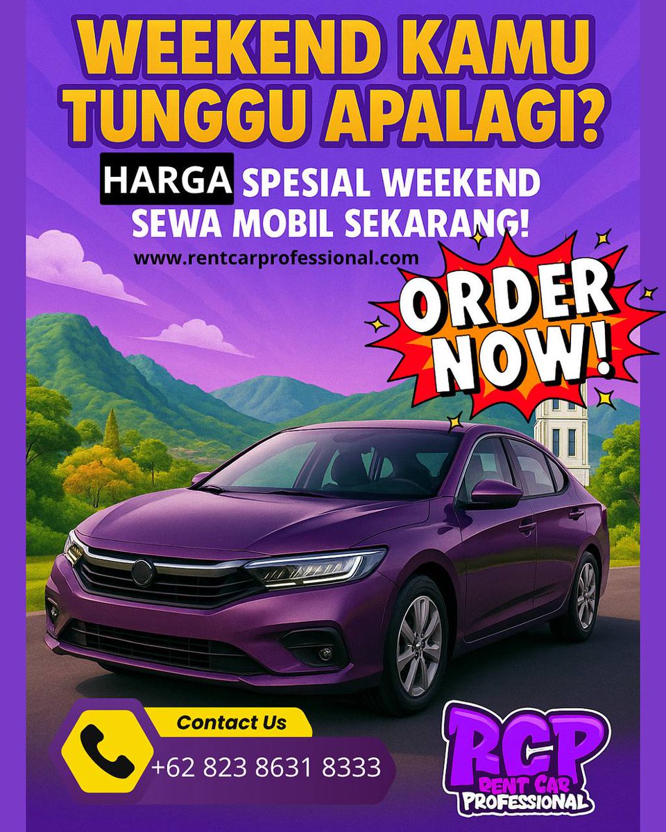 rcp_id's tweet image. Weekend kamu tunggu apalagi? 🚗✨
Diskon spesial weekend sewa mobil di RCP Rent Car Professional!
Jangan sampai kelewatan promo mantap ini, booking sekarang juga, lae!
#RCPCarRental #SewaMobilMedan #PromoWeekend #DiskonSpesial #RentalMobilTerbaik