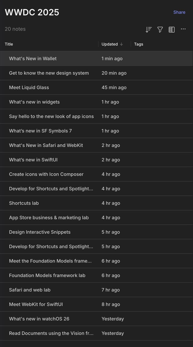 20 down, lots more to go. #WWDC25